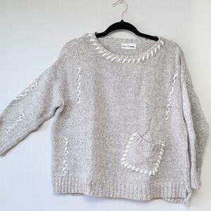 Neon Buddha S Sweater light Gray crew neck pullover